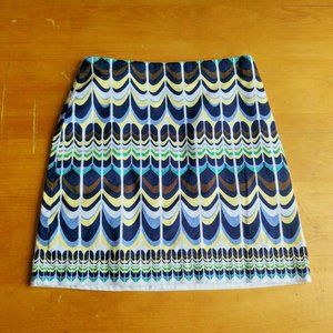 Talbots Short Pop Optical Art Print Mini Skirt